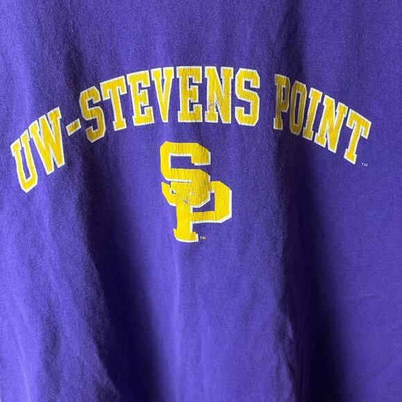 UW Stevens Point SP T Shirt Vintage Y2K Adult Purple Extra Large XL Graphic Tee - Picture 5 of 11